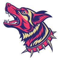 a dog with spikes on its head vector