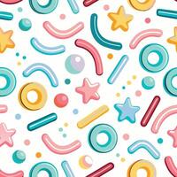 a colorful pattern with various shapes and stars vector