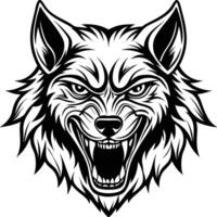 wolf head art vector