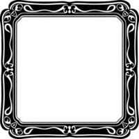 a black and white square frame with ornate design vector
