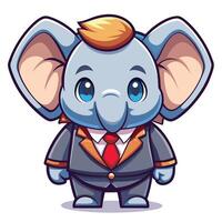 an elephant in a suit and tie vector