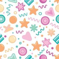 seamless pattern with colorful shapes and stars vector