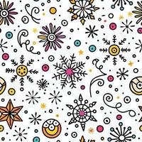 a seamless pattern with snowflakes and stars vector