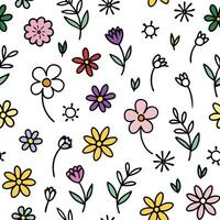 seamless pattern with flowers and leaves vector