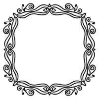 a black and white drawing of a square frame vector