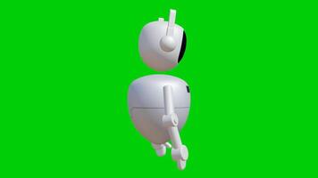 Robot assistant 3D animation. Green screen background with perfect looping. video