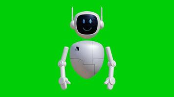 Robot assistant 3D animation. Green screen background with perfect looping. video