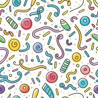 seamless pattern with candy and confetti vector