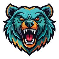 the head of a bear with an angry expression vector
