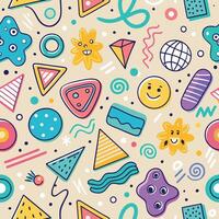 seamless pattern with colorful shapes and shapes vector