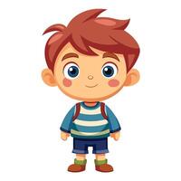 cartoon boy with backpack standing and smiling vector