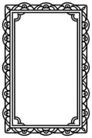 a black and white drawing of a frame with a decorative border vector