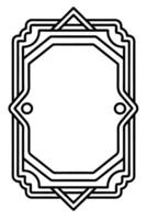 art deco style frame with a black and white outline vector