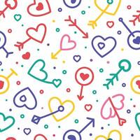 seamless pattern with hearts and arrows vector