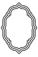 a black and white drawing of a round frame vector