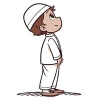 cartoon boy standing in front of a white background vector