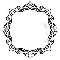 a black and white drawing of a frame with ornate design vector