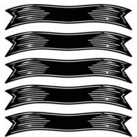a set of four black ribbons on a white background vector