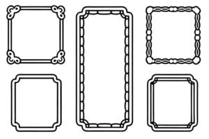 a set of four different frames for a coloring page vector