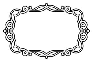 a black and white drawing of a frame with a scroll vector