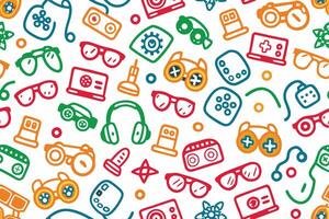 a colorful pattern with various items on it vector
