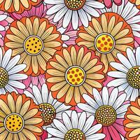 a colorful pattern with daisies on it vector