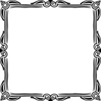 a black and white square frame with a decorative design vector