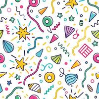 seamless pattern with colorful party items vector