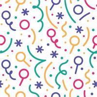 a colorful pattern with party supplies vector