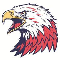 an eagle head with red and white feathers vector