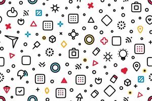 a seamless pattern with various icons and symbols vector