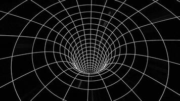 Black and White Wireframe Tunnel Loop video