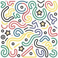 a colorful pattern with various shapes and lines vector