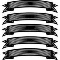 a set of black ribbons on a white background vector