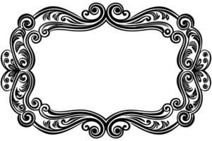 a black and white ornate frame with swirls vector
