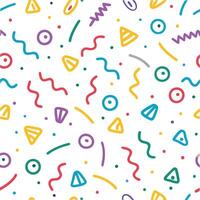 seamless pattern with colorful shapes and lines vector