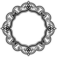 a round frame with ornate design vector