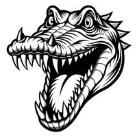 a crocodile head with its mouth open and teeth showing vector
