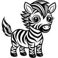 a cartoon zebra standing in front of a white background vector