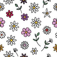 a seamless pattern with flowers on a white background vector