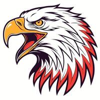 an eagle head with a red and white beak vector