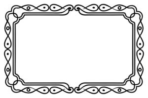 a black and white drawing of a frame with a decorative design vector