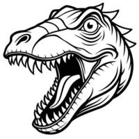 a dinosaur head with its mouth open vector