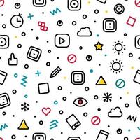 a seamless pattern with various icons and symbols vector
