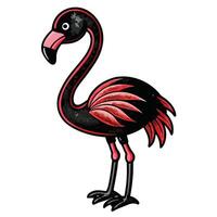 a cartoon flamingo standing on a white background vector