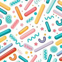 seamless pattern with colorful shapes and stars vector