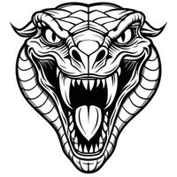 a snake head with its mouth open and its fangs showing vector