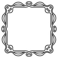a black and white drawing of a square frame vector