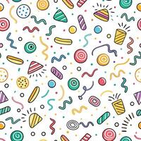 seamless pattern with candy and confetti vector
