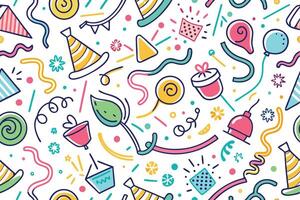 seamless pattern with party items vector